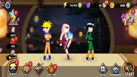 火柴人忍者3v3竞技场无广告版