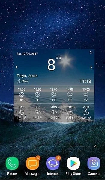 三星自带天气app