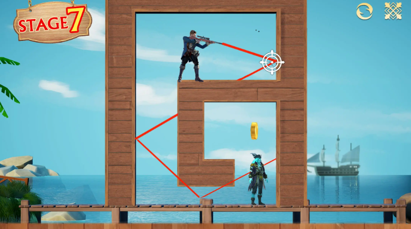 子弹射击金银岛之谜