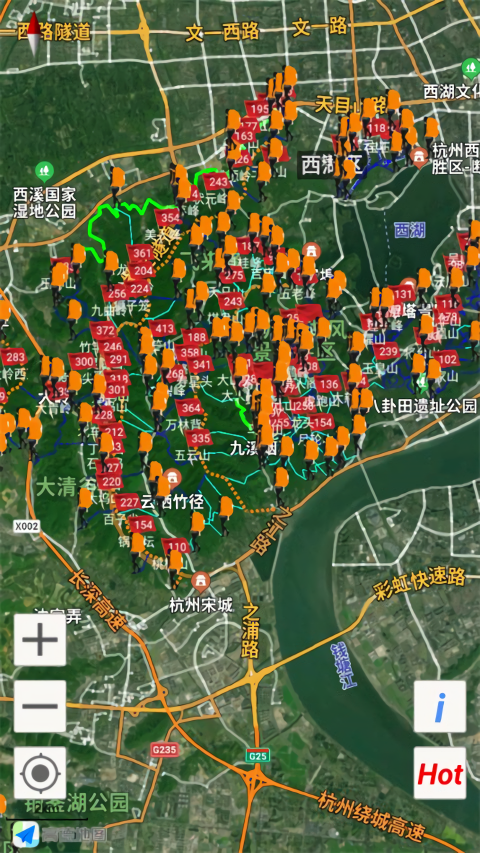 杭州登山地图
