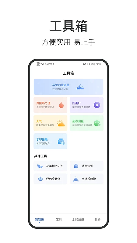 海拔高度表